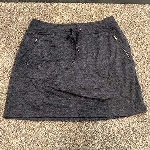 Tangerine Women's Soft Active Zip Pocket Drawstring Skort Dark Gray Large